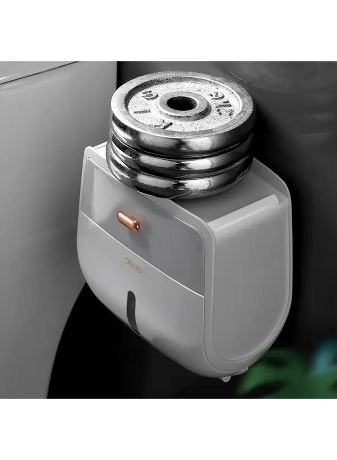 Green Double Layer Gold Plated Wall Mounted Bathroom Tissue Holder No Drill Adhesive Waterproof Shelf - Image 2